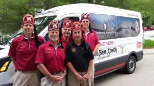 From left, members of the Shriners Hospital Dads of Springfield are Dick Fuller, Mark Bohon, Don Powell (back), Mike Edwards and Dan Lawler.