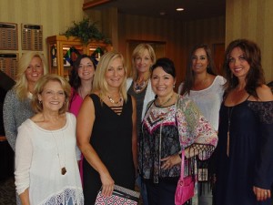 The volunteer models for the Michele Kiser Women's Golf Clinic, Luncheon & Fashion Show, from left (front row): Janet Rose, Donna Gravitt, Twila Walker and Kelly Smith. Back row from left: Stephanie Appleby, Kelsey Schrimpf, Diane Nachitgal and Michal Moss Early.