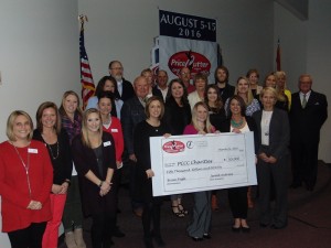 Representatives from 13 Ozark-area charities received a combined $50,000 from the PCCC on March 24, 2016.