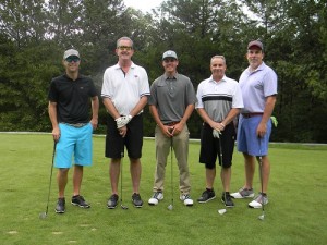The Central Bank/Central Trust team featuring Russ Marquart (second from left) nearly won the pro-am